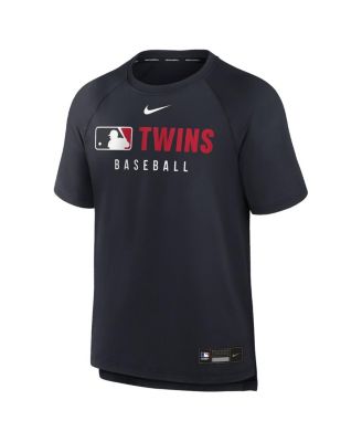 Men's Navy Minnesota Twins Authentic Collection Pregame Raglan Performance T-Shirt