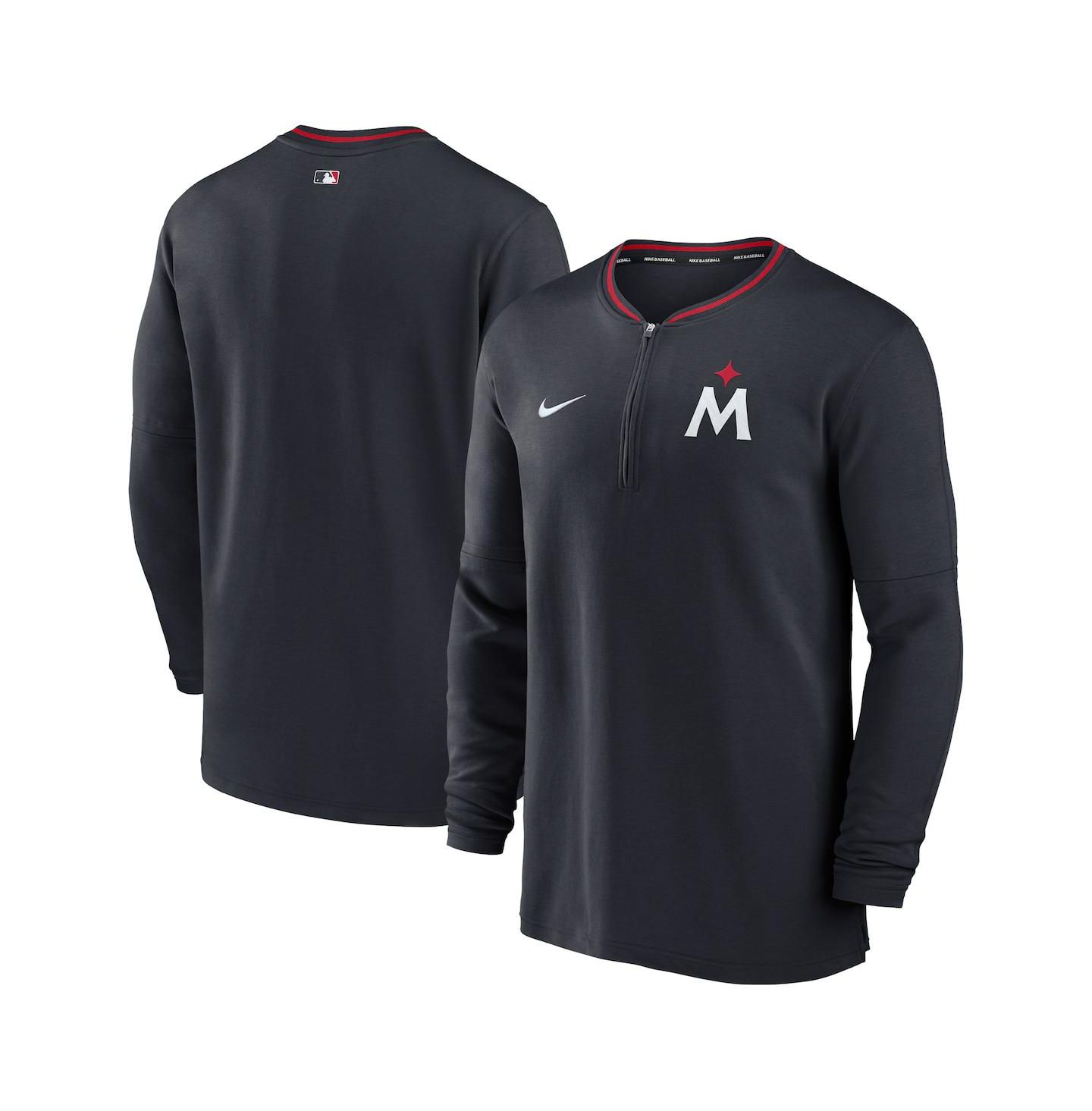 Мужской топ Nike Navy Minnesota Twins Authentic Collection Performance Half-Zip Top — фото 1