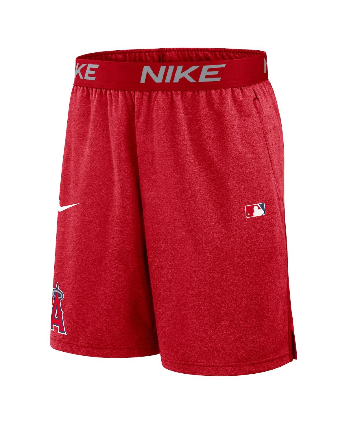 Nike Men's Red Los Angeles Angels Authentic Collection Performance Knit Shorts In Red
