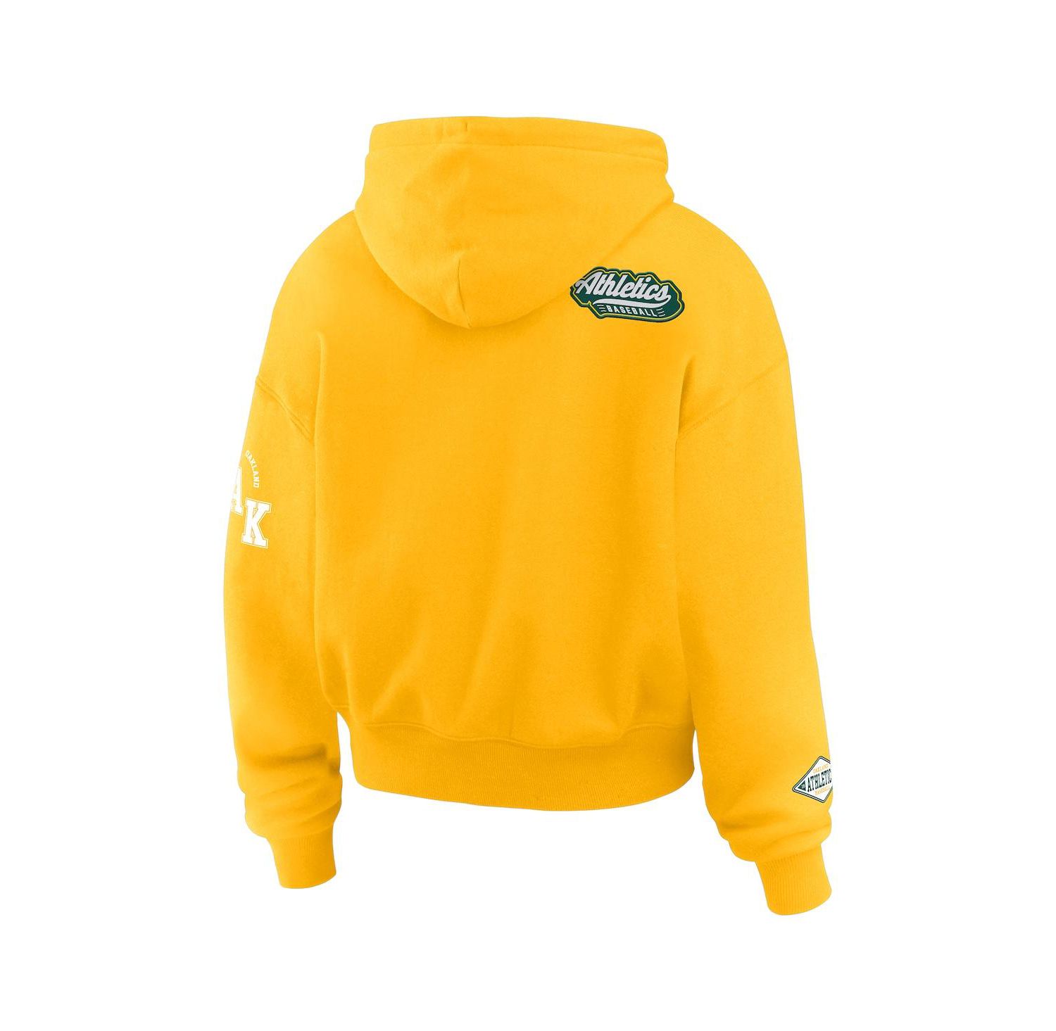 Women's Gold Oakland Athletics Patch Quarter-Zip Hoodie