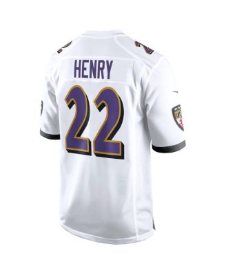 Men's Derrick Henry White Baltimore Ravens White Game Jersey