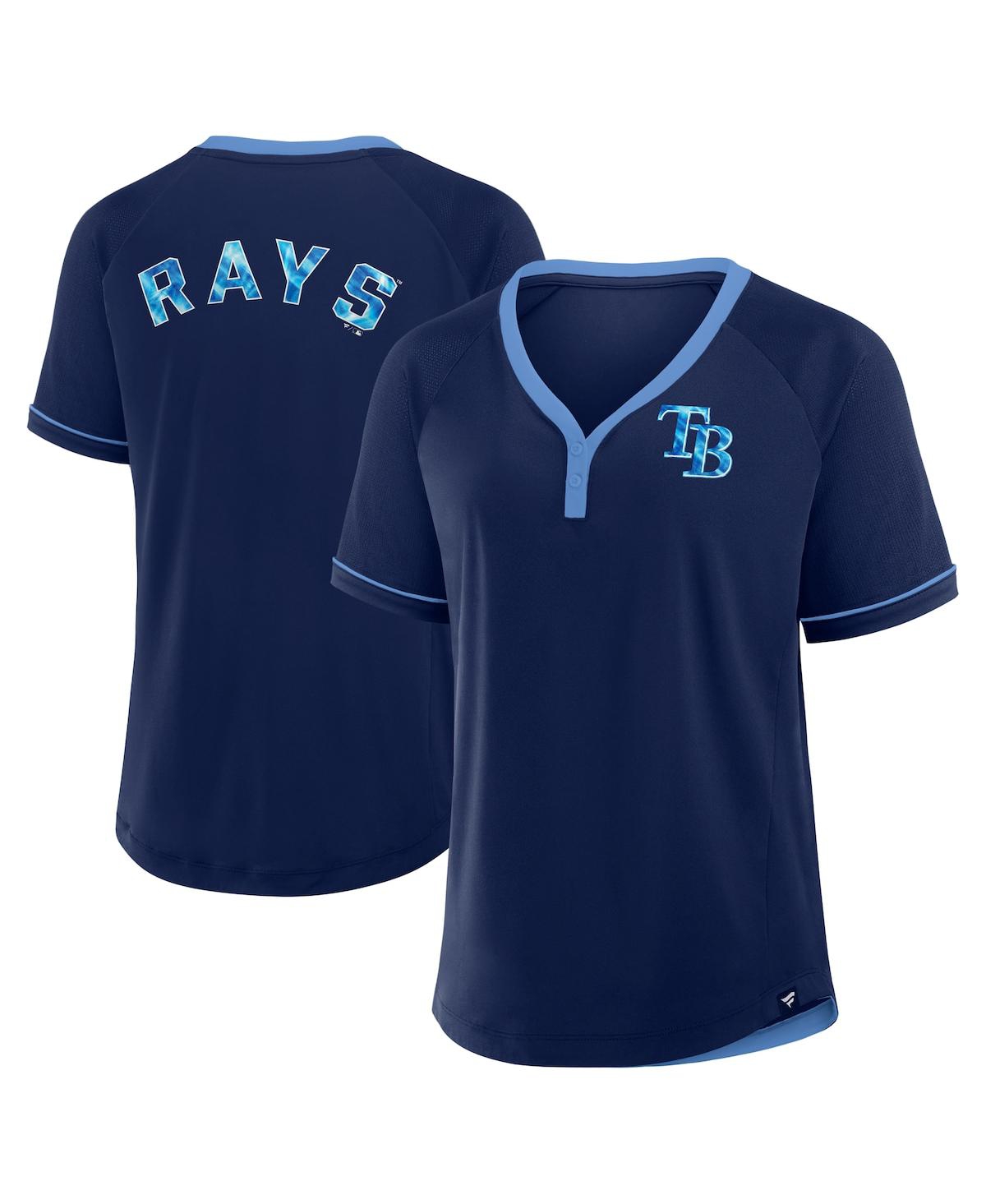Fanatics Women's Navy Tampa Bay Rays League Diva Star Raglan V-neck T-shirt In Navy