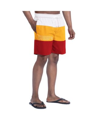 Men's Red/Gold Kansas City Chiefs Sunrise Volley Swim Shorts