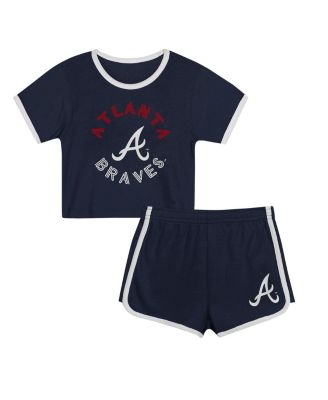 Outerstuff - Toddler Navy Atlanta Braves Double Run T-shirtShorts Set