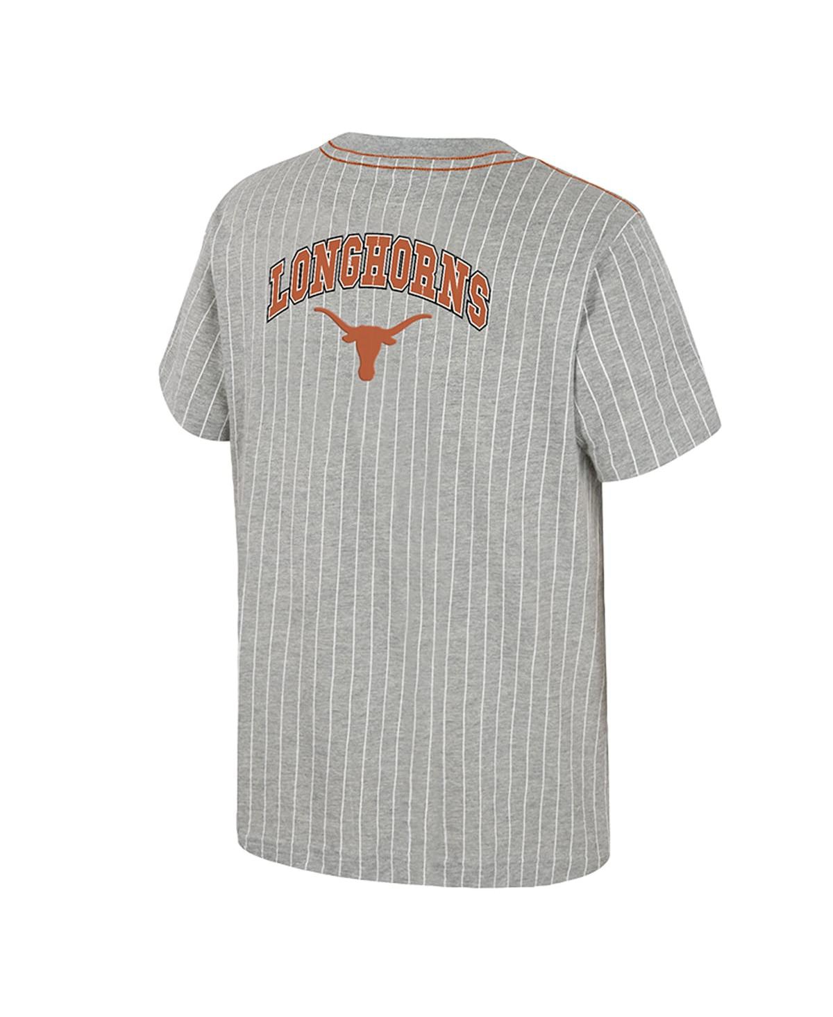 Colosseum Big Boys And Girls Heather Gray Texas Longhorns Airball Baseball T-shirt In Heather Gray