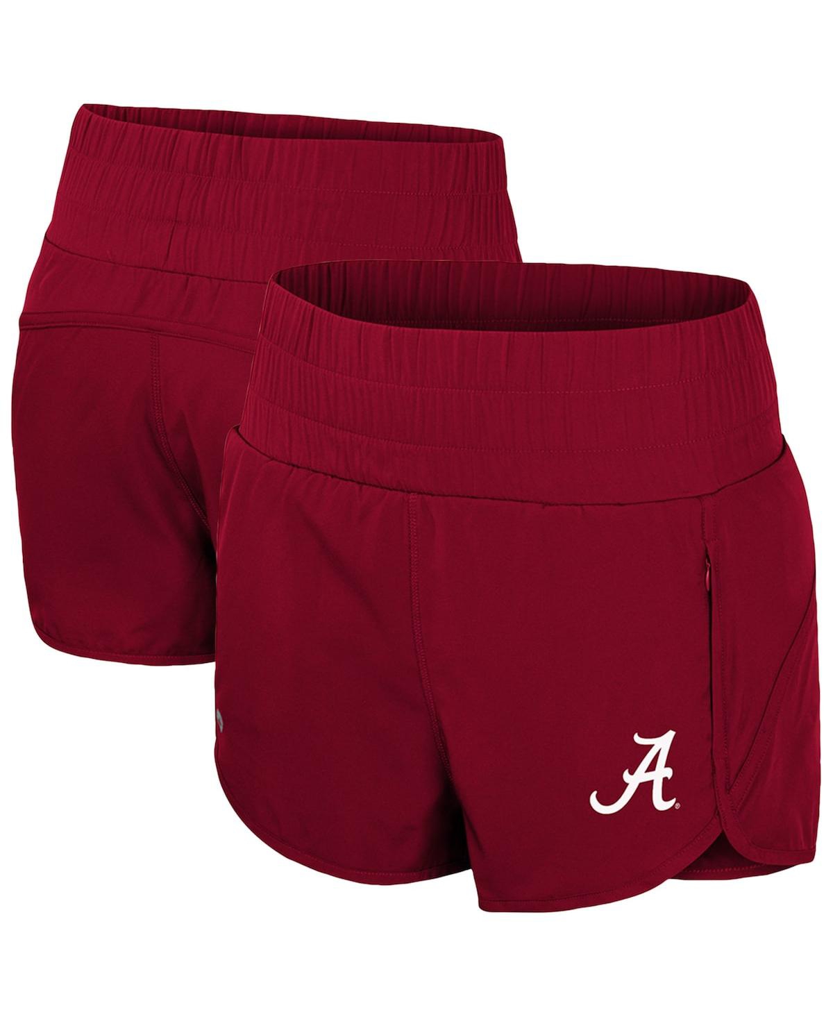 Colosseum Women's Crimson Alabama Crimson Tide Stop By Smocked High Waist Shorts In Crimson