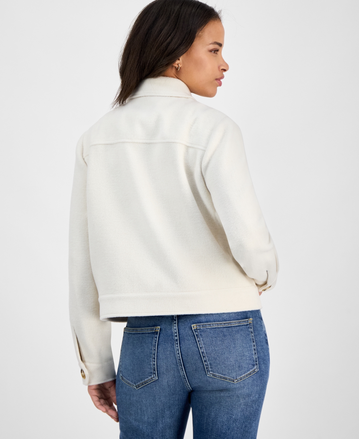 Steve Madden Women's Collared Button-front Jacket In White