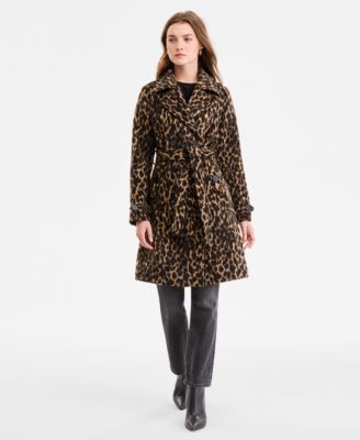 Steve Madden - Juniors' Double-Breasted Belted Trench Coat