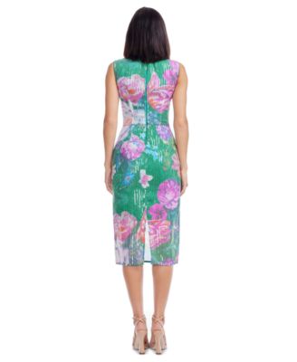 Women's Claudette Floral-Print Sequin Dress