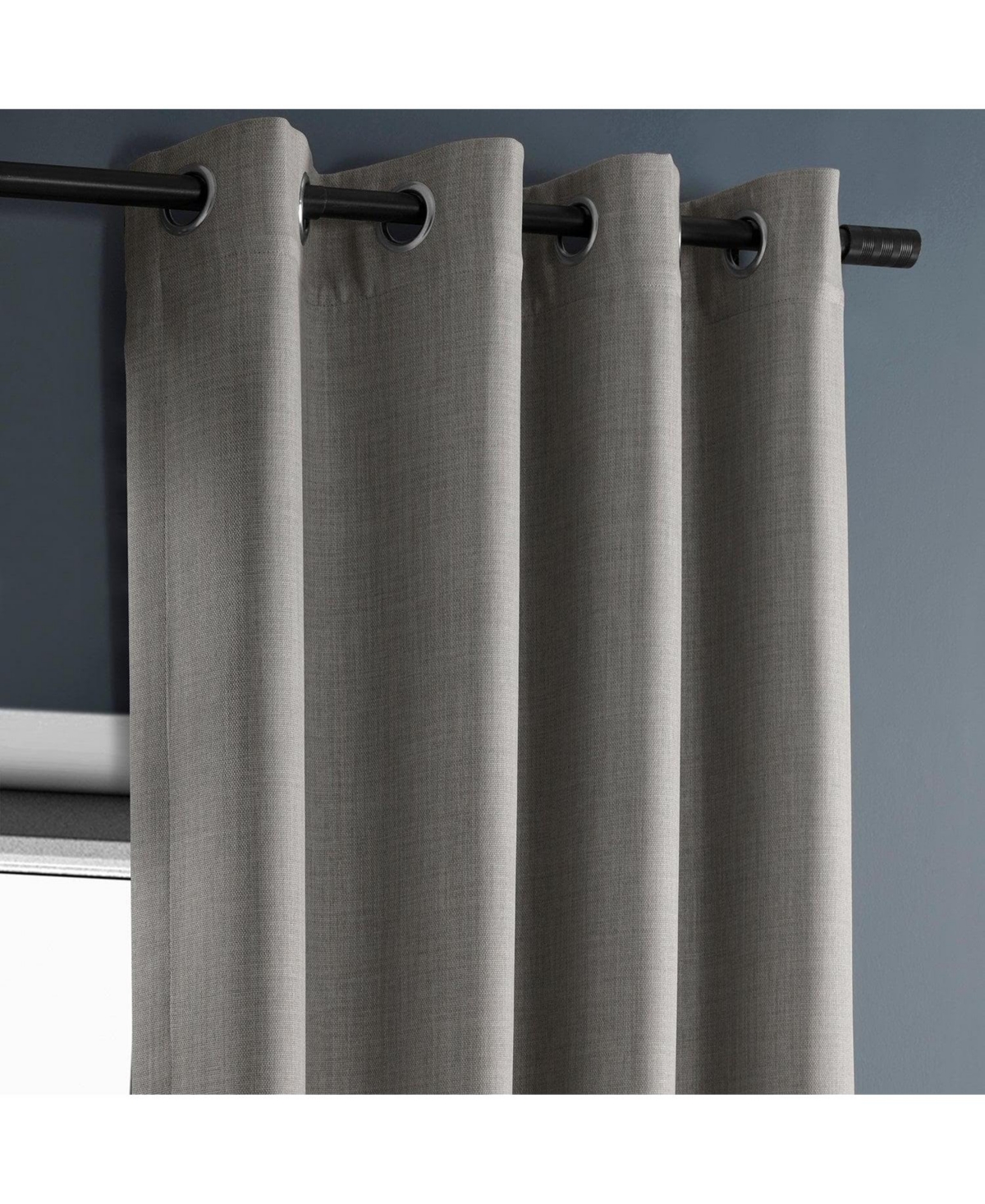 Half Price Drapes Grommet Textured Faux Linen Room Darkening Curtain In Multi
