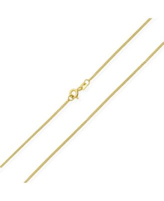 Thin 2MM Strong Simple Miami Cuban Curb Chain Necklace Yellow Gold Plated.925 Sterling Silver