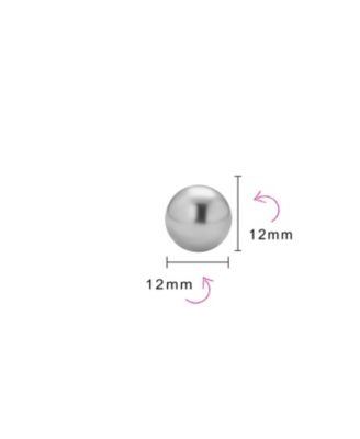 Classic Light Grey Simulated Pearl Drop Ball Earrings Sterling Silver