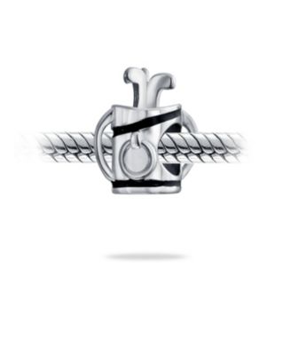 Golf Bag Clubs Charm Bead Sterling Silver for European Bracelet