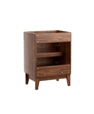 Particleboard Bathroom Cabinet Vanity with Storage and Wood Grain Laminate (Sink Basin Not Included)