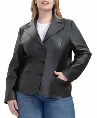 Plus Size Norah Leather Blazer Jacket