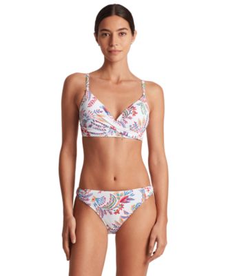 Ralph Lauren Womens Printed Twist Front Underwire Bikini Top Twist Side Hipster Bikini Bottoms