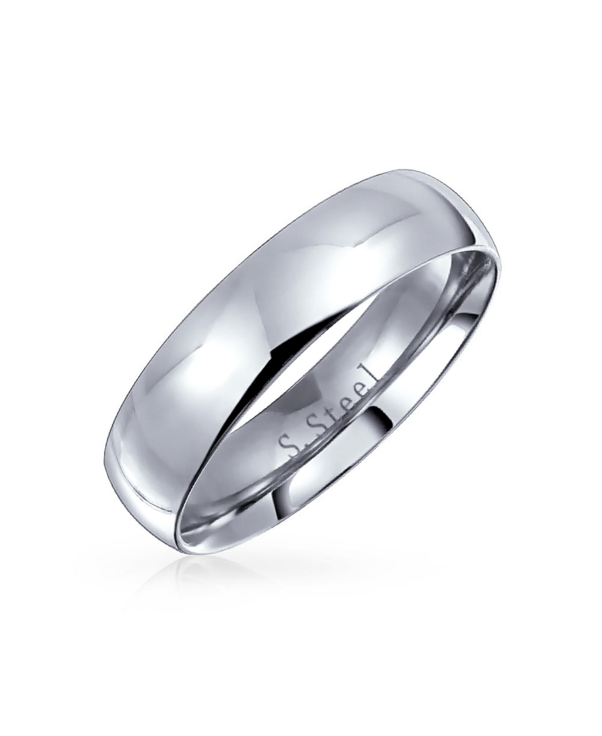 Plain Simple Dome Comfort Fit 5MM Band Ring Gold Plated Silver Tone Stainless Steel - Gold-tone