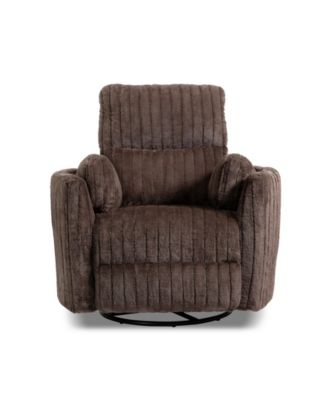 41" Jorvien Modern Chenille Power Swivel Glider Recliner with Pillows