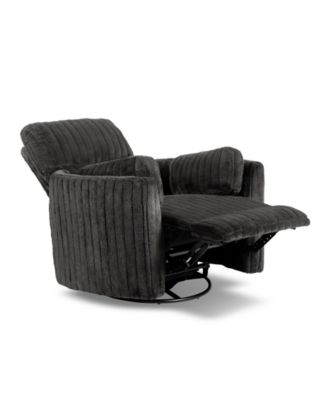 41" Jorvien Modern Chenille Power Swivel Glider Recliner with Pillows
