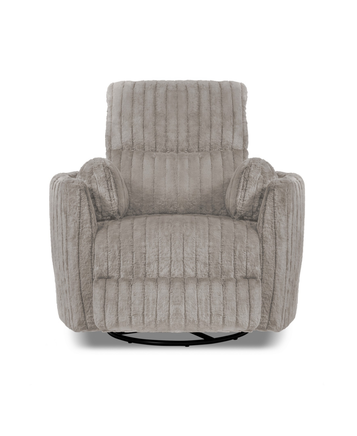 Furniture Of America 41" Jorvien Modern Chenille Power Swivel Glider Recliner With Pillows In Taupe