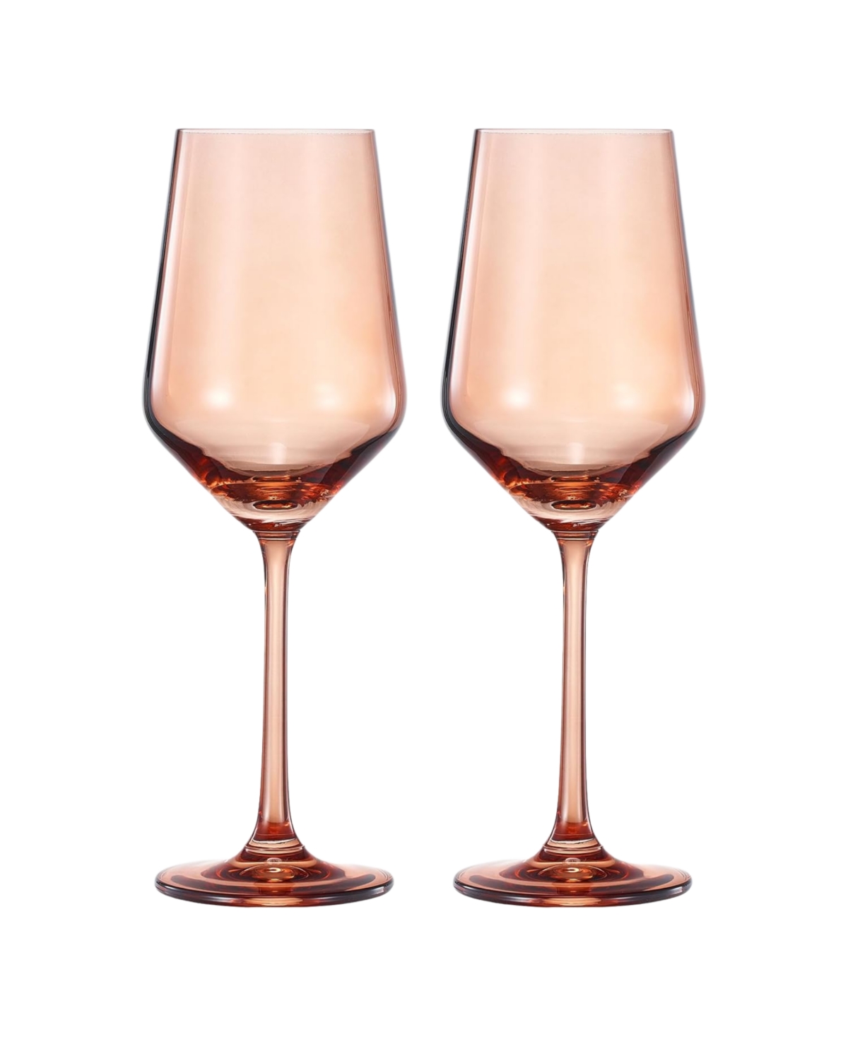 The Wine Savant Contemporary Wine Glasses, Set Of 2 In Muted Orange