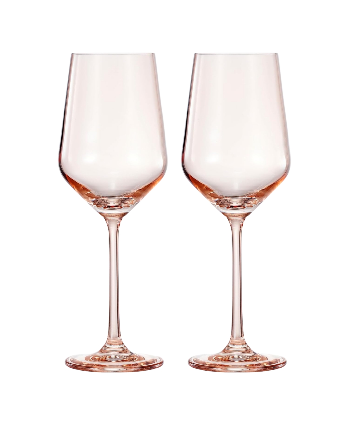 The Wine Savant Contemporary Wine Glasses, Set Of 2 In Light Pink