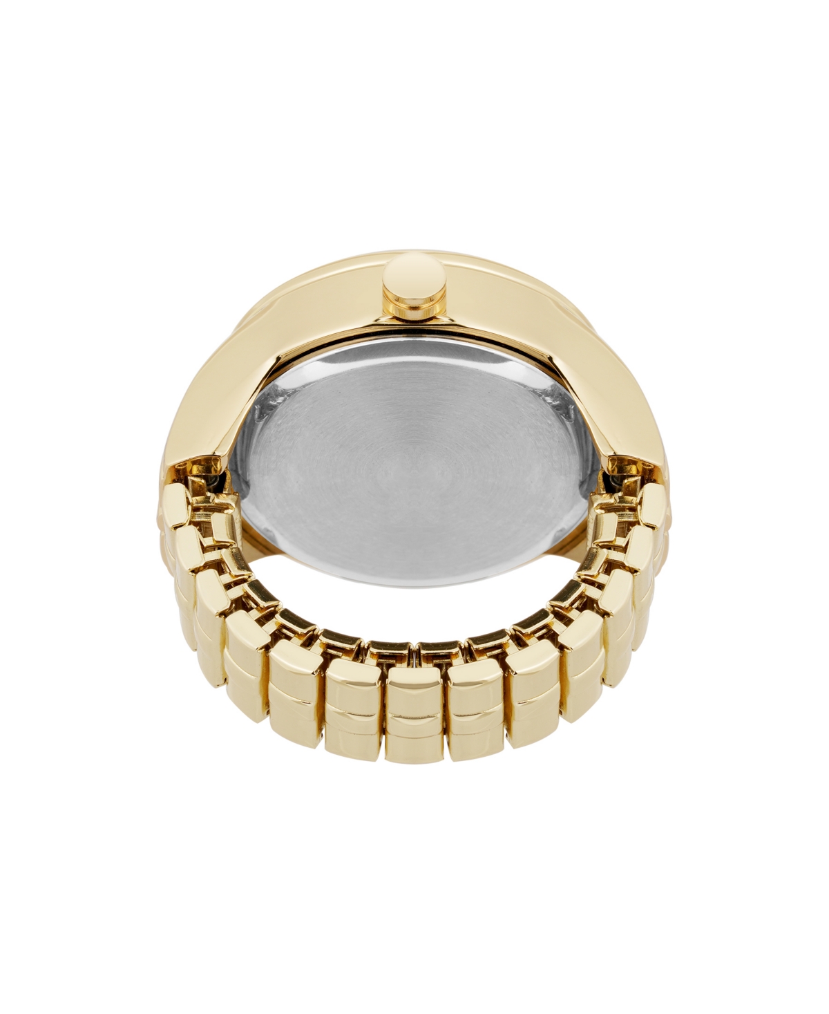 NINE WEST WOMEN'S QUARTZ GOLD-TONE METAL ALLOY CRYSTAL ACCENTED DIAL RING WATCH, 23MM 