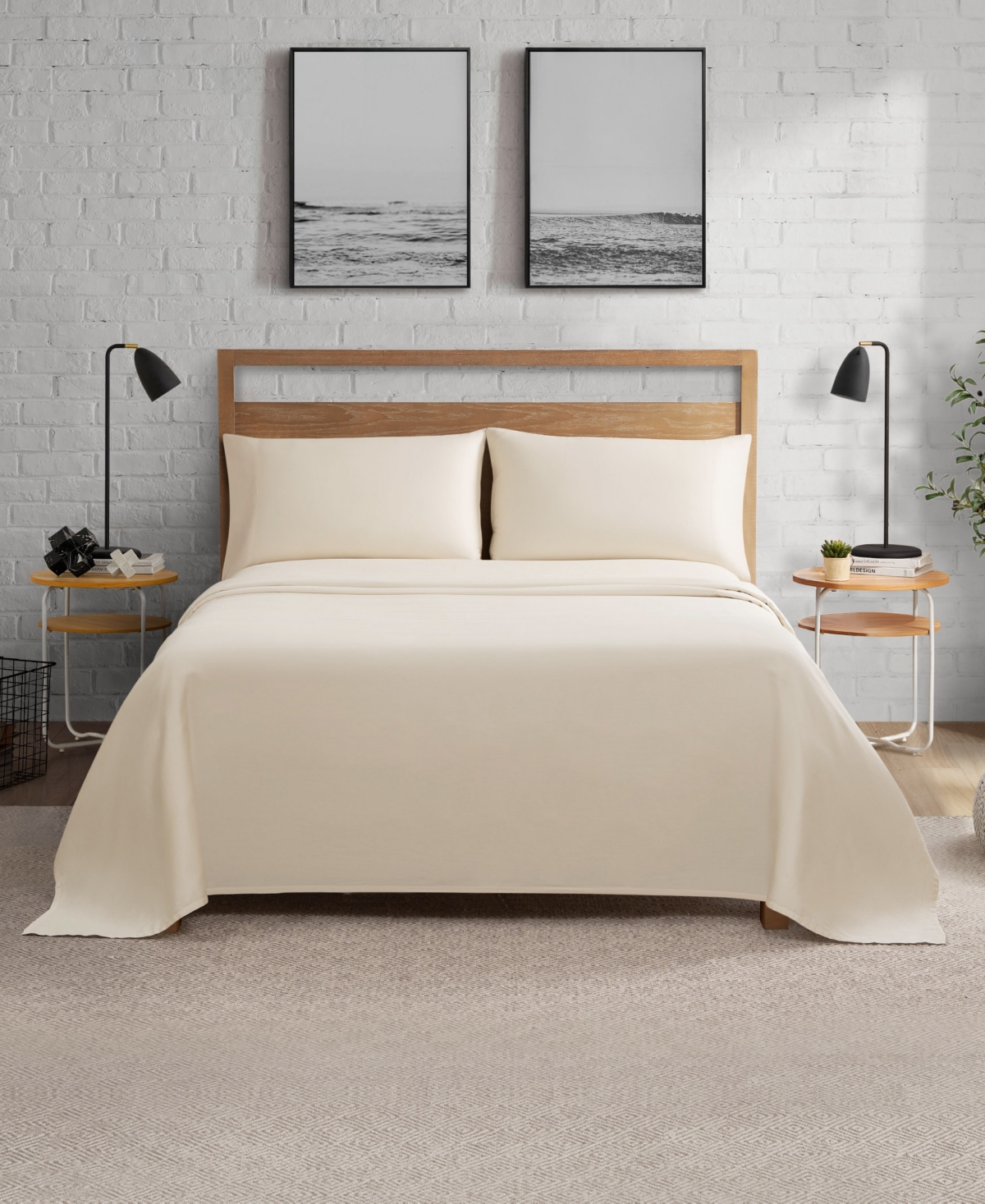Shop Lucky Brand Serene Slumber 300-thread Count Cotton 3-pc. Sheet Set, Twin In Beige