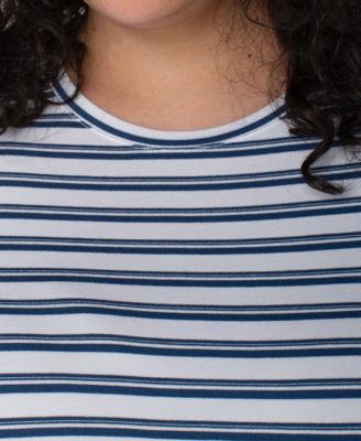 Liverpool Plus Size Striped Crewneck Classic T-Shirt