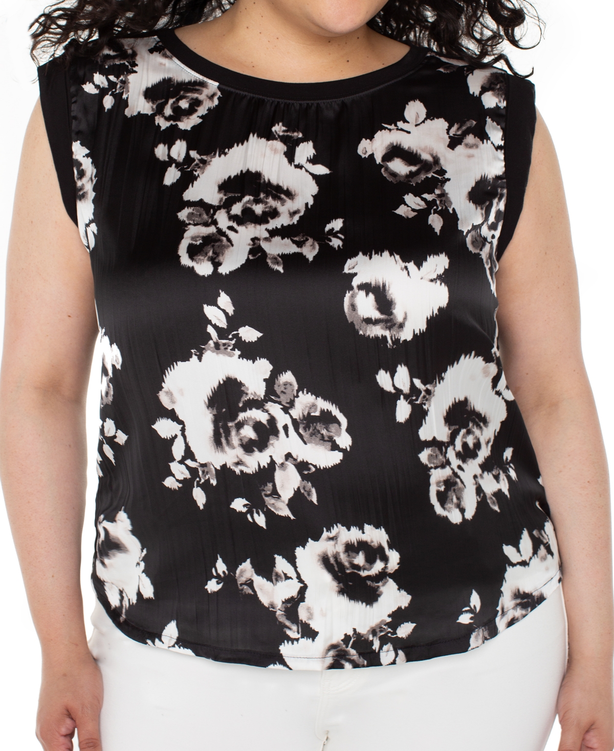 Liverpool Los Angeles Plus Size Sleeveless Mixed-media Top