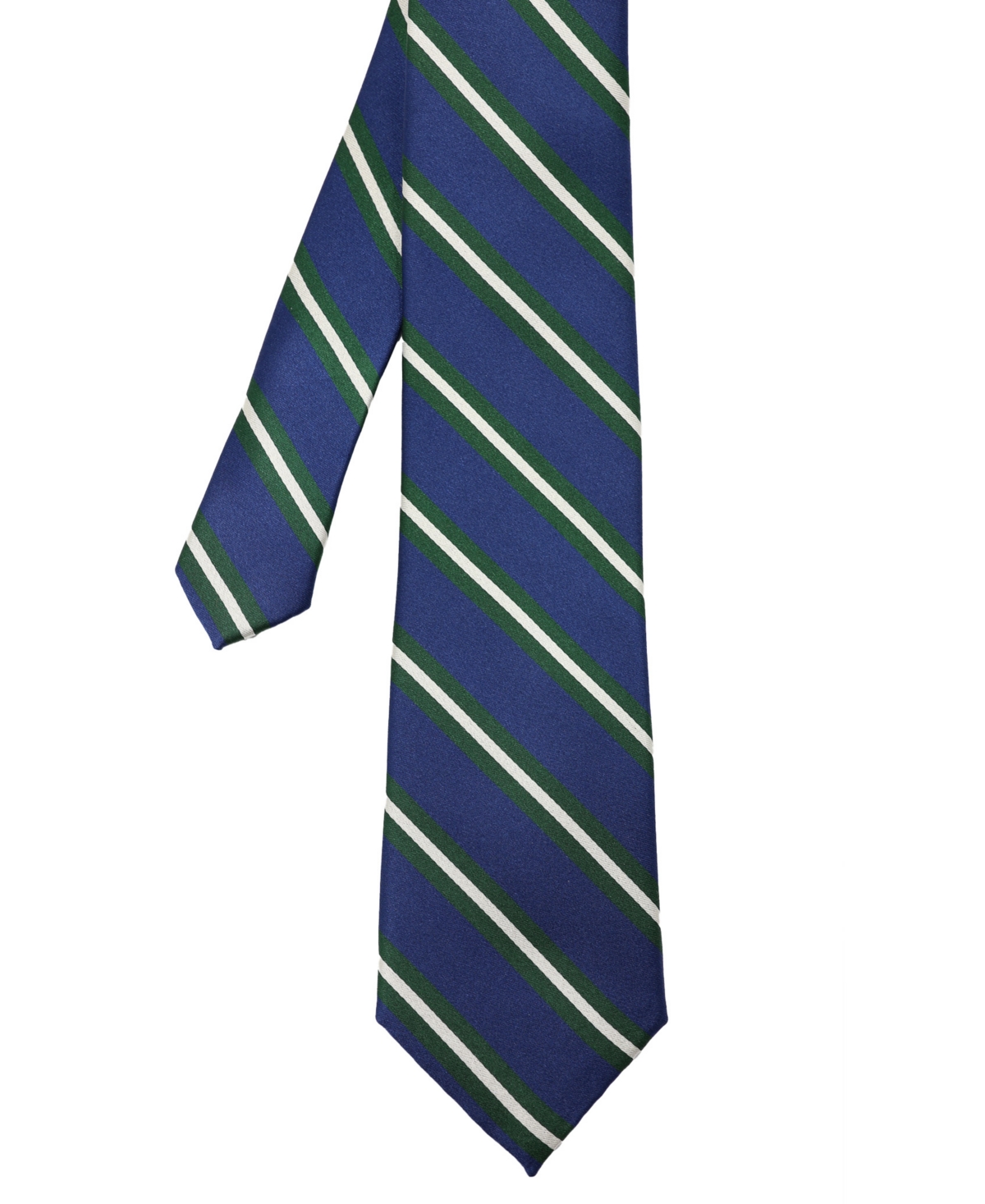 Men's Stripe Silk Tie - Navy Hunter Green