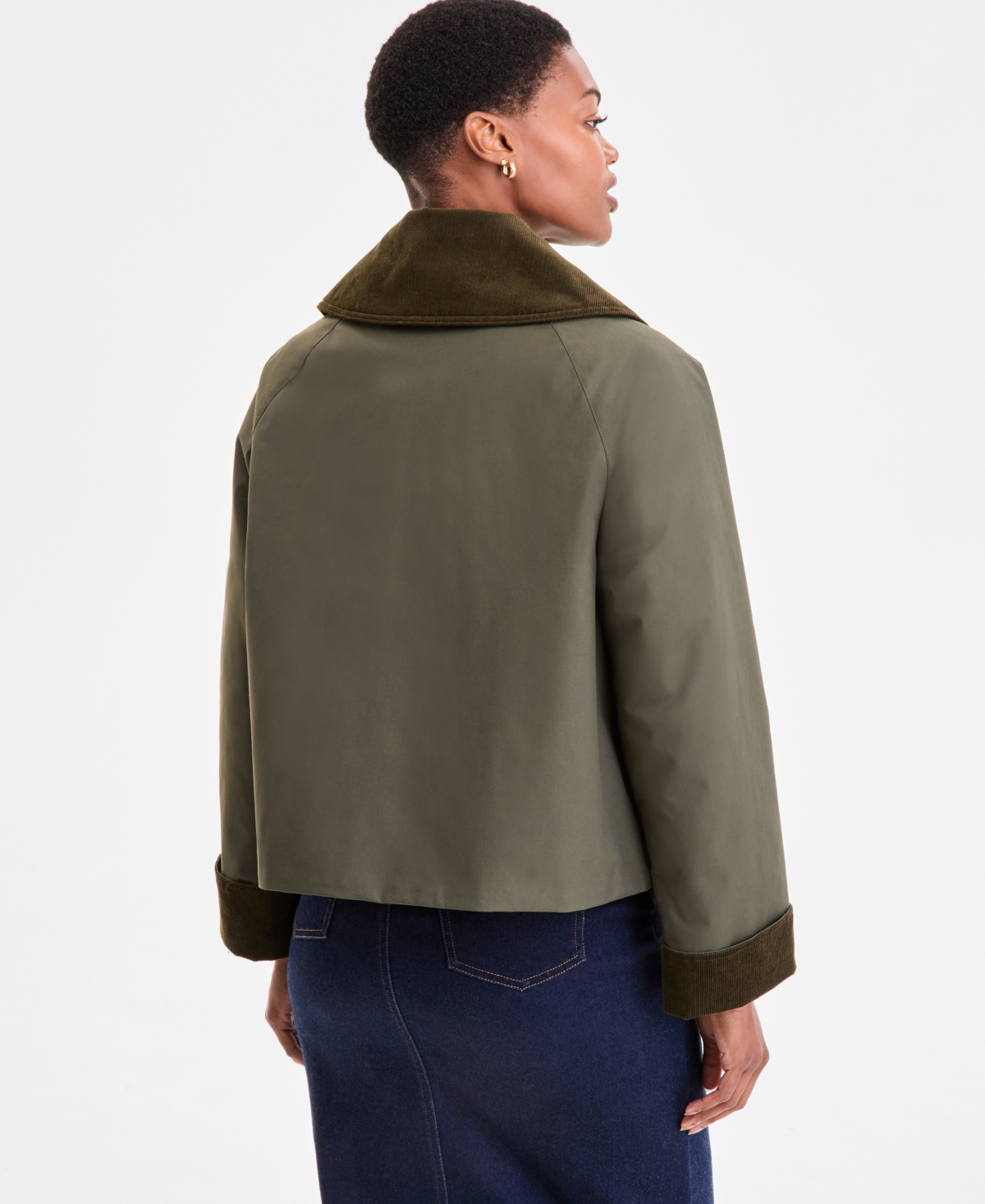 Barbour Women's Nora Oversized-collar Utility Jacket In Green