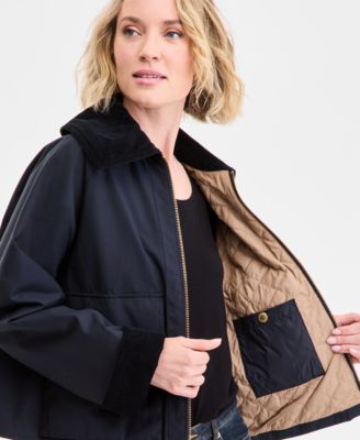 Women's Nora Oversized-Collar Utility Jacket, Exclusively at Macy's