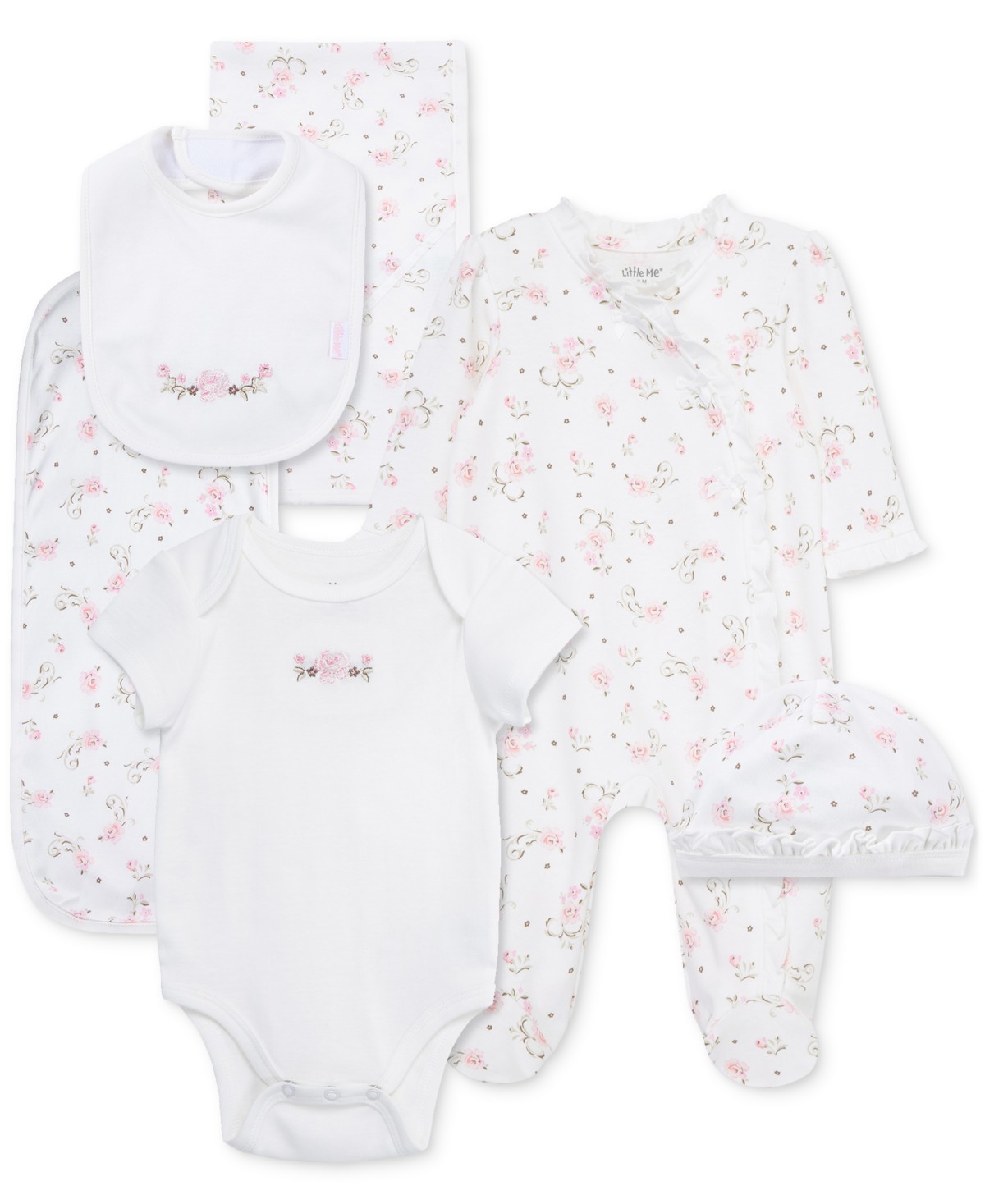 Подарочный набор Little Me Vintage Rose для малышек, 6 предметов — фото 1