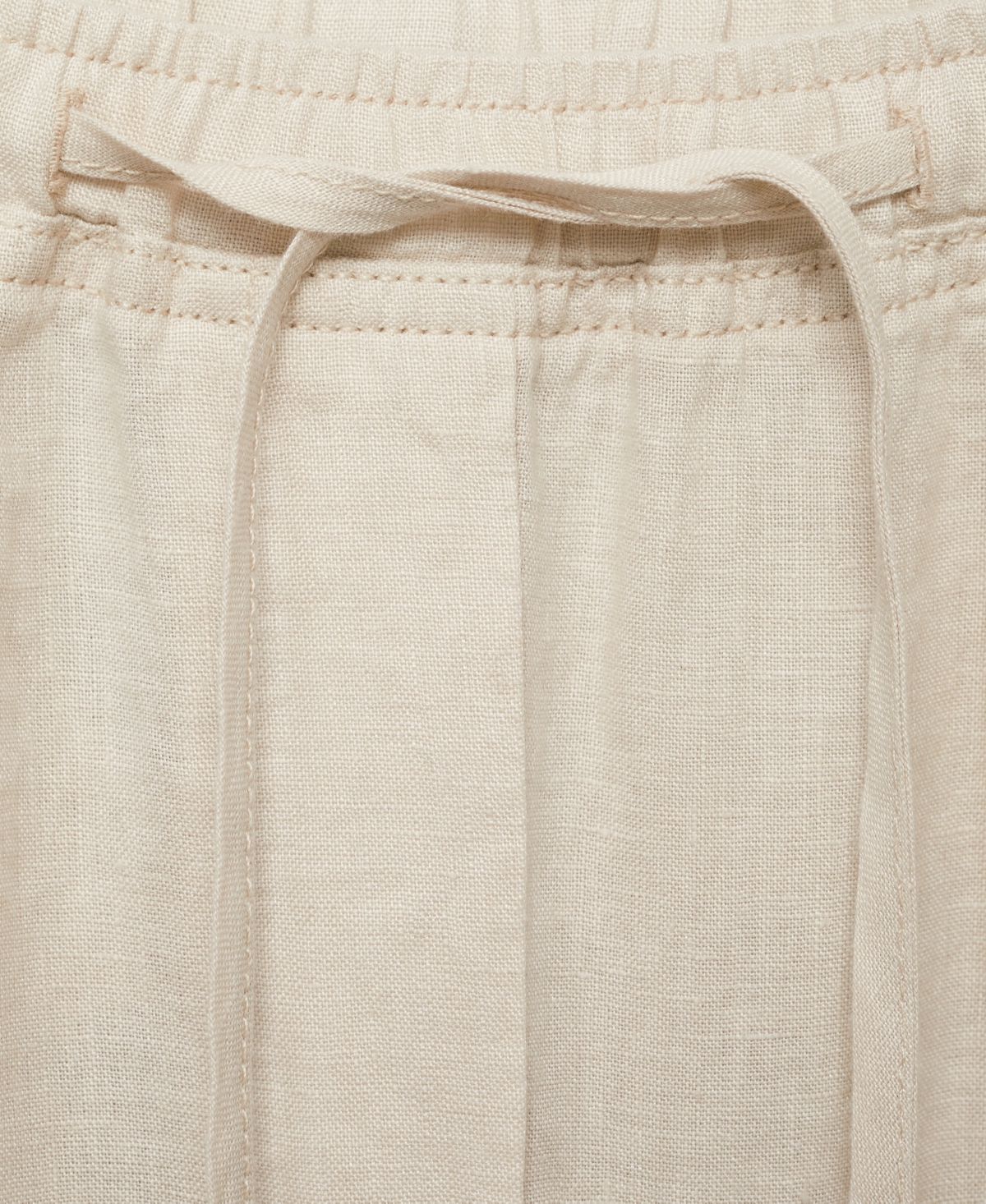 Mango Women's Straight Cropped Linen Trousers Pants