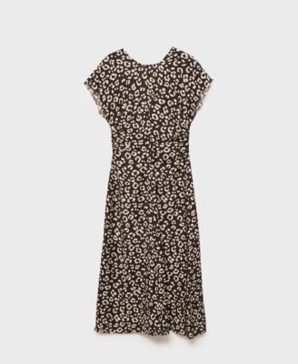 Women's Frayed Ends Leopard Print Dress