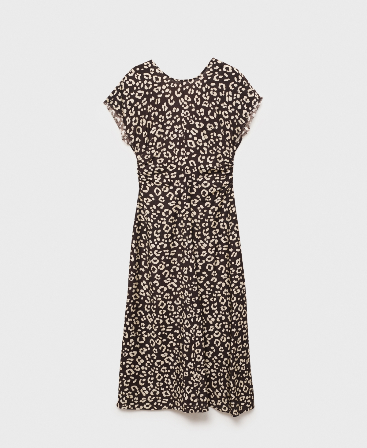 Shop Mango Women's Frayed Ends Leopard Print Dress In Black