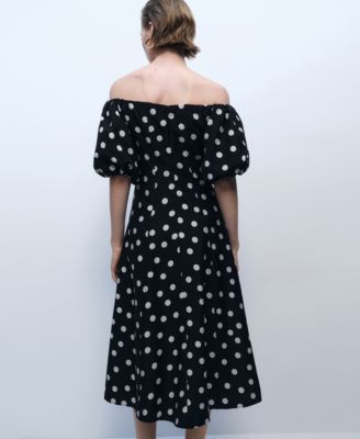 Women's Strapless Polka Dot Dress