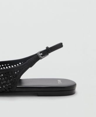 MANGO Women's Braided Leather Effect Shoes