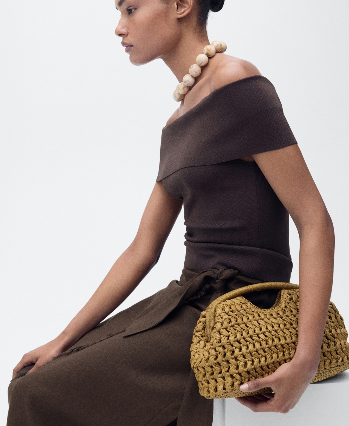 Mango Women's Linen Sarong Skirt