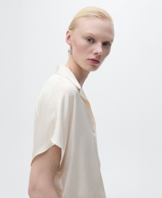 Women's Short-Sleeved Satin Shirt