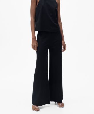 MANGO - Women's Cropped Palazzo Trousers