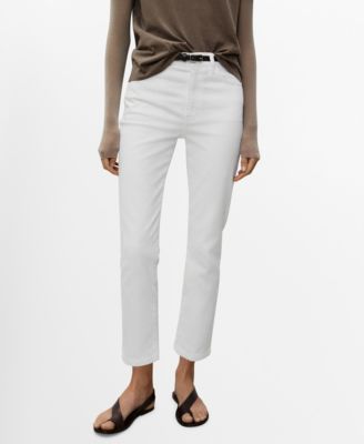 MANGO - Women's Claudia Slim-Fit Cropped Jeans