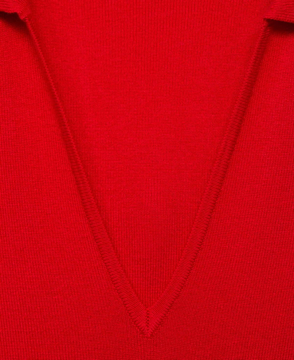 Shop Mango Women's Lapel Knitted Midi Dress In Red