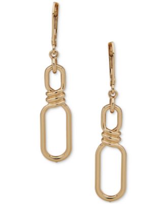 Anne Klein - Gold-Tone Twisted Link Drop Earrings