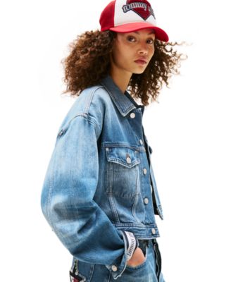 Tommy Girl Women's Oversized Cropped Trucker Jacket