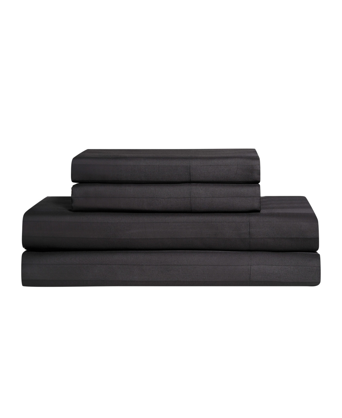 Juicy Couture Royal Dreams Damask Stripe 300-thread Count Sateen Cotton 4-pc. Sheet Set, King In Jet Black