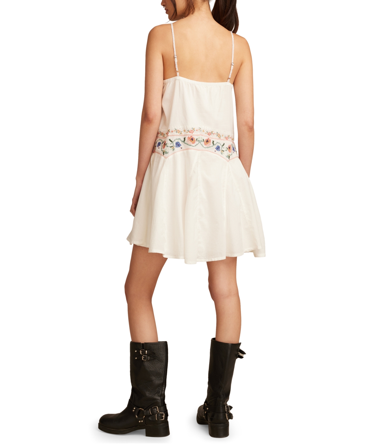 Shop Lucky Brand Women's Cotton Embroidered Strappy Minidress