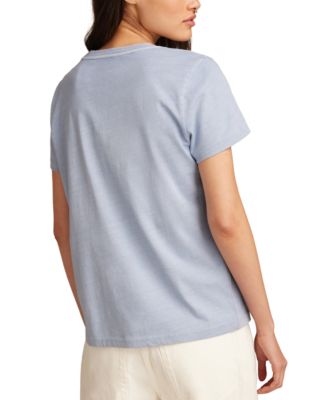 Women's Cotton Mirror Embroidered Floral Tee