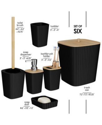 6-Piece Complete Bathroom Decor & Accessory Set